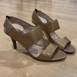 Michael Kors Shimmering Gold Strappy Heels